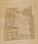 214724 Plattegrond van het bouwblok gelegen tussen de Oudegracht / Hamburgerstraat / Korte Nieuwstraat te Utrecht; met ...